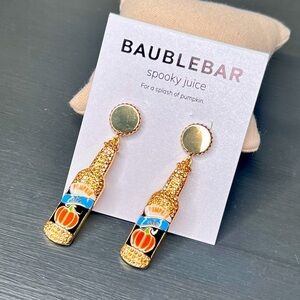 Baublebar “Spooky Juice” Pumpkin Beer Earrings NWT